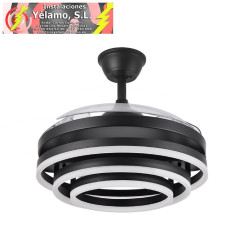 VENTILADOR 72W DC KAI NEGRO 3 ASPAS TRANSP. 6VEL. 3 COLORES 43/58X50/107 C/REMOTO,MEMORIA Y TEMP. 6120LM