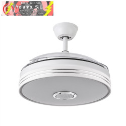 VENTILADOR DC MATANUSKA 72W 6120LM BLANCO BLUETOOTH 32/47X55/108D. 3ASPAS DESP. 6 VELOCIDADES 3 COLORES