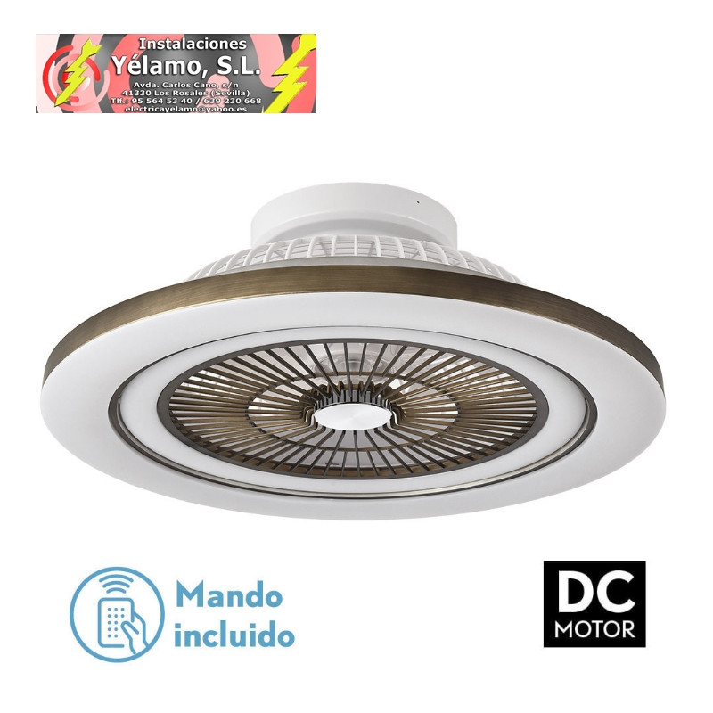 VENTILADOR 72W DC MATO CUERO 5ASPAS TRANSP. 22X58X58cm 6VEL. 3COLORES C/REMOTO,MEMORIA,TEMPORIZ Y REG.INTENSIDAD 6120LM