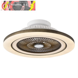 VENTILADOR 72W DC MATO CUERO 5ASPAS TRANSP. 22X58X58cm 6VEL. 3COLORES C/REMOTO,MEMORIA,TEMPORIZ Y REG.INTENSIDAD 6120LM