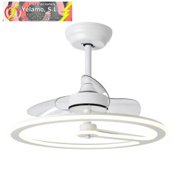 VENTILADOR 110W DC CHOM BLANCO 3ASP.TRANSP. 46/66X62X62cm 6VEL. 3 COLORES C/REMOTO, MEMORIA Y TEMPORIZADOR 9350LM