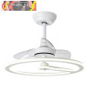 VENTILADOR 110W DC CHOM BLANCO 3ASP.TRANSP. 46/66X62X62cm 6VEL. 3 COLORES C/REMOTO, MEMORIA Y TEMPORIZADOR 9350LM