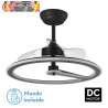 VENTILADOR 110W DC CHOM NEGRO 3 ASPAS TRANSP. 46/66X62X62cm 6VEL. 3 COLORES C/REMOTO, MEMORIA Y TEMPORIZADOR 9350LM