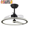 VENTILADOR 110W DC CHOM NEGRO 3 ASPAS TRANSP. 46/66X62X62cm 6VEL. 3 COLORES C/REMOTO, MEMORIA Y TEMPORIZADOR 9350LM