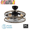 VENTILADOR DC 4XE27 ARCADIA NEGRO 8 ASPAS TRANSPARENTES 31/40X50X50cm 6 VELOCIDADES C/REMOTO Y TEMPORIZADOR