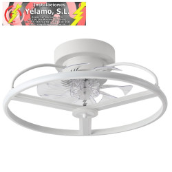 VENTILADOR DC ANUSKA 60W BLANCO/ORO 8 ASPAS 6 VELOC. 70D 5100LM 3COL REMOTO,MEMORIA,REG.INTENSIDAD,TEMPORIZADOR