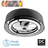 VENTILADOR DC 58W ANASTASIA NEGRO/PLATA 8 ASPAS 60D 5900LM 6VEL. 3 COLORES REMOTO,MEMORIA,TEMPORIZADOR