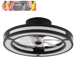 VENTILADOR DC 58W ANASTASIA NEGRO/PLATA 8 ASPAS 60D 5900LM 6VEL. 3 COLORES REMOTO,MEMORIA,TEMPORIZADOR