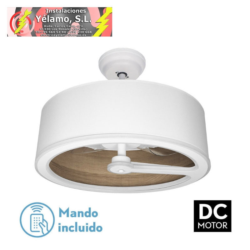 VENTILADOR DC TATIANA 110W BLANCO/MAD.OSCURA 3 ASPAS 62D 3000-4000-6000K 9350LM REMOTO,MEMORIA,TEMPORIZADOR