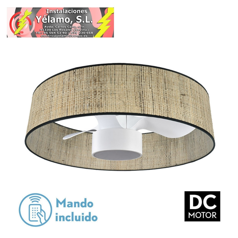 VENTILADOR DC 24W NATASHA CANIZO/BLANCO 70D 3 ASPAS 6VEL. 2390LM 3 COLORES REMOTO,MEMORIA,TEMPORIZADOR