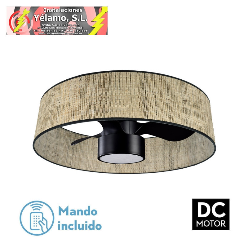 VENTILADOR DC 24W NATASHA CAÑIZO/NEGRO 70D 3 ASPAS 6VEL. 2390LM 3 COLORES REMOTO,MEMORIA,TEMPORIZADOR