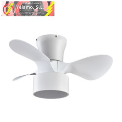 VENTILADOR DC 24W OLGA BLANCO/MAD.CLARA-BLANCO 3 ASPAS 6 VEL. 2390LM 3 COLORES, REMOTO, MEMORIA, TEMPORIZADOR 70D
