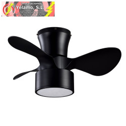 VENTILADOR DC 24W OLGA BLANCO/MAD.NEGRA-NEGRO 3 ASPAS 6 VEL. 2390LM 3 COLORES,REMOTO,MEMORIA,TEMPORIZADOR 70D