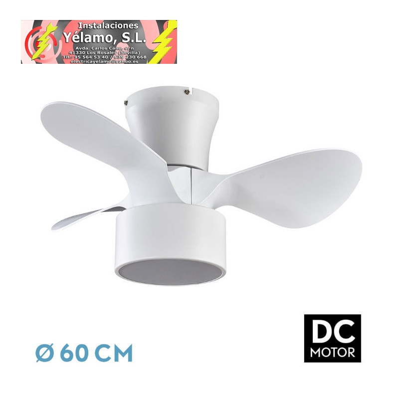 VENTILADOR DC 24W KOS BLANCO 3 ASPAS 60D 6 VEL. 2390LM 3000-4500-6000K C/REMOTO,MEMORIA Y TEMPORIZADOR