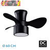 VENTILADOR DC 24W KOS NEGRO 3 ASPAS 60D 6 VEL. 2390LM 3000-4500-6000K C/REMOTO, MEMORIA Y TEMPORIZADOR