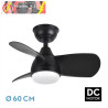 VENTILADOR DC 24W PIRDO NEGRO 3 ASPAS 60D 2400LM 6 VELOCIDADES 3000-4500-6000K C/REMOTO, MEMORIA Y TEMPORIZADOR