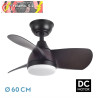 VENTILADOR DC 24W PIRDO NEGRO/MARRON 3 ASPAS 60D 2400LM 6 VELOCIDADES 3000-4500-6000K C/REMOTO, MEMORIA Y TEMPORIZADOR