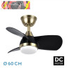 VENTILADOR DC 24W PIRDO CUERO/NEGRO 3 ASPAS 60D 2400LM 6 VELOCIDADES 3000-4500-6000K C/REMOTO, MEMORIA Y TEMPORIZADOR