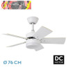 VENTILADOR DC MARTA 36W BLANCO 5 ASPAS REVERSIBLES BLANCO/HAYA 41X76D 3060LM C/REMOTO, MEMORIA Y TEMPORIZADOR 3000K,4000K,6000K
