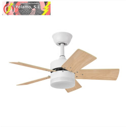 VENTILADOR DC MARTA 36W BLANCO 5 ASPAS REVERSIBLES BLANCO/HAYA 41X76D 3060LM C/REMOTO, MEMORIA Y TEMPORIZADOR 3000K,4000K,6000K