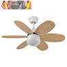 VENTILADOR DC ALVES 2XE27 BLANCO CON 6 ASPAS REVERSIBLES BLANCO/HAYA 41X85D C/ REMOTO Y TEMPORIZADOR