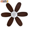 VENTILADOR DC ALVES 2XE27 CUERO 6 ASPAS REVERSIBLES CEREZO/NOGAL 41X85D C/REMOTO Y TEMPORIZADOR