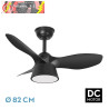 VENTILADOR DC CUBICO 36W 2680LM NEGRO 3 ASPAS 82D 3000K,4500K,6000K,REMOTO+TEMPORIZADOR+MEMORIA