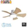 VENTILADOR 25W DC BLANCO GREGARIO 5 ASPAS REVERSIB BLANCO/HAYA 6 VELOC 3000-4000-6000K 82D REMOTO,MEMORIA Y TEMPORIZADOR