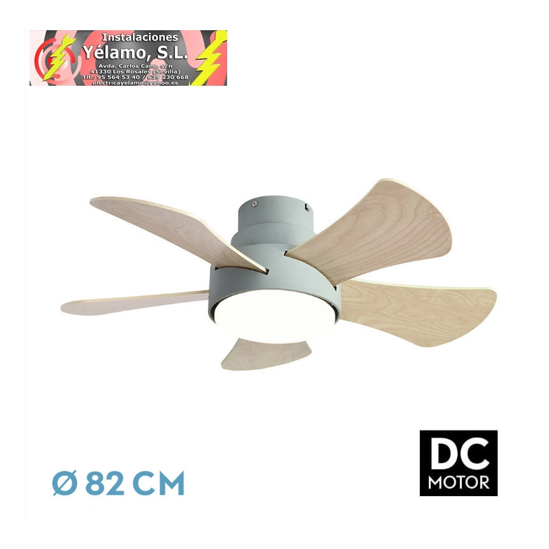 VENTILADOR 25W DC VERDE GREGARIO 5 ASPAS REVERSIB. BLANCO/HAYA 6 VEL. 3000-4000-6000K 82D REMOTO,MEMORIA Y TEMPORIZADOR