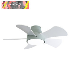 VENTILADOR 25W DC VERDE GREGARIO 5 ASPAS REVERSIB. BLANCO/HAYA 6 VEL. 3000-4000-6000K 82D REMOTO,MEMORIA Y TEMPORIZADOR
