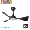 VENTILADOR DC CAIMAN 36W 3600LM NEGRO 89D 3ASPAS 6VEL 3000-4500-6500K REMOTO+REG.INTENSIDAD+MEMORIA+TEMPORIZADOR