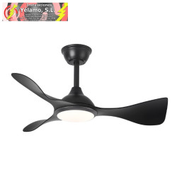 VENTILADOR DC CAIMAN 36W 3600LM NEGRO 89D 3ASPAS 6VEL 3000-4500-6500K REMOTO+REG.INTENSIDAD+MEMORIA+TEMPORIZADOR