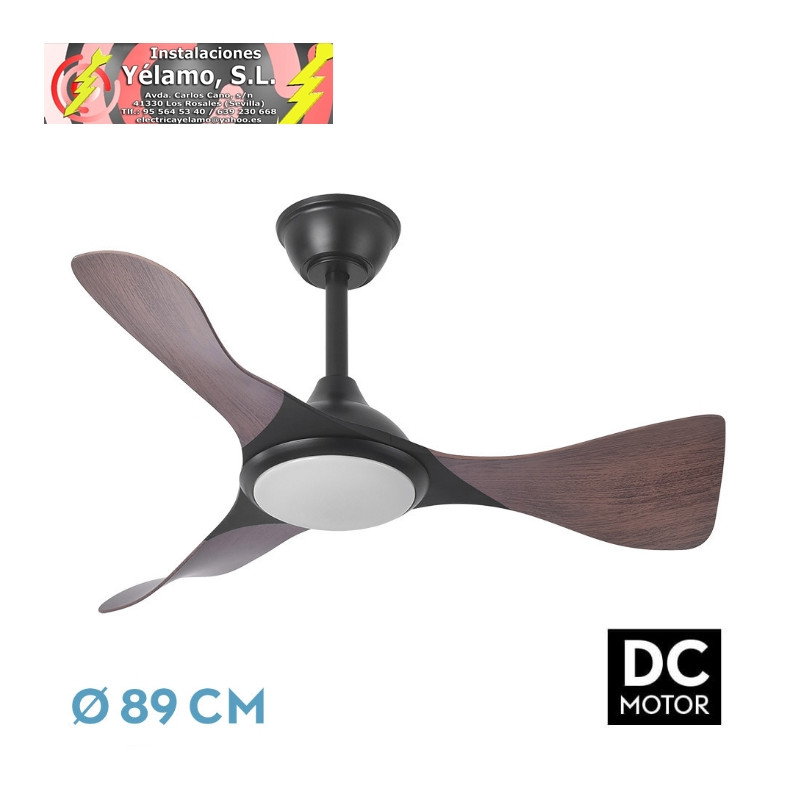 VENTILADOR DC CAIMAN 36W 3600LM NEGRO/ROBLE 89D 3ASPAS 6VEL 3000-4500-6500K REMOTO+REG.INTENSIDAD+MEMORIA+TEMPORIZADOR