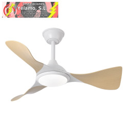 VENTILADOR DC CAIMAN 36W 3600LM BLANCO/HAYA 89D 3ASPAS 6VEL 3000-4500-6500K REMOTO+REG.INTENSIDAD+MEMORIA+TEMPORIZADOR
