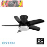 VENTILADOR DC NEUTRON 24W 2400LM NEGRO 5 ASPAS 91D 3000K,4500K,6000K,REMOTO+TEMPORIZADOR+MEMORIA