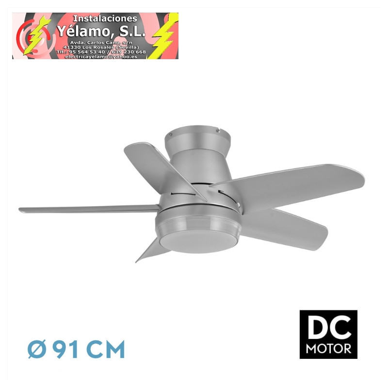 VENTILADOR DC NEUTRON 24W 2400LM PLATA 5 ASPAS 91D 3000K,4500K,6000K,REMOTO+TEMPORIZADOR+MEMORIA
