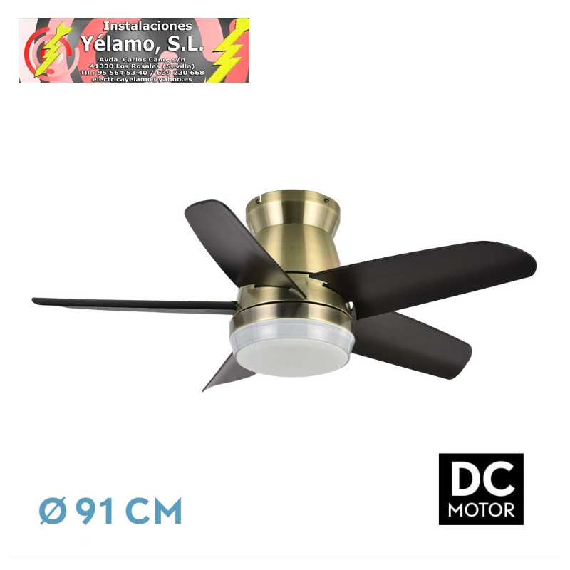 VENTILADOR DC NEUTRON 24W 2400LM CUERO/NEGRO 5 ASPAS 91D 3000K,4500K,6000K,REMOTO+TEMPORIZADOR+MEMORIA