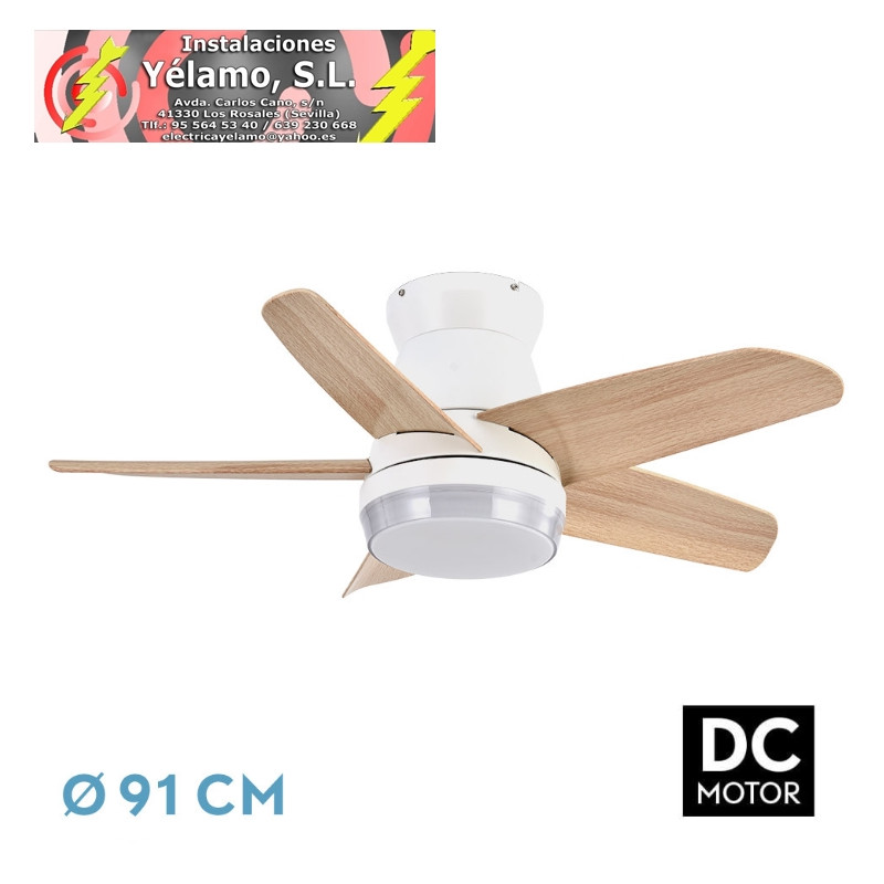 VENTILADOR DC NEUTRON 24W 2400LM BLANCO/HAYA 5 ASPAS 91D 3000K,4500K,6000K,REMOTO+TEMPORIZADOR+MEMORIA