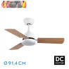VENTILADOR DC PORTICO 20W BLANCO 3 ASPAS BLANCO/HAYA 6VEL. 3000K,4000K,6500K 2350LM REMOTO, MEMORIA, TEMPORIZADOR 91,4D