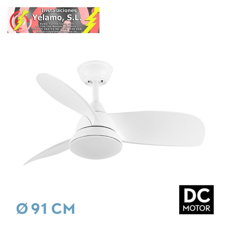 VENTILADOR DC ATOMO 24W BLANCO 3 ASPAS 91D 2640LM 6VEL 3000K,4000K,6000K REMOTO+MEMORIA+TEMPORIZADOR