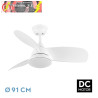 VENTILADOR DC ATOMO 24W BLANCO 3 ASPAS 91D 2640LM 6VEL 3000K,4000K,6000K REMOTO+MEMORIA+TEMPORIZADOR