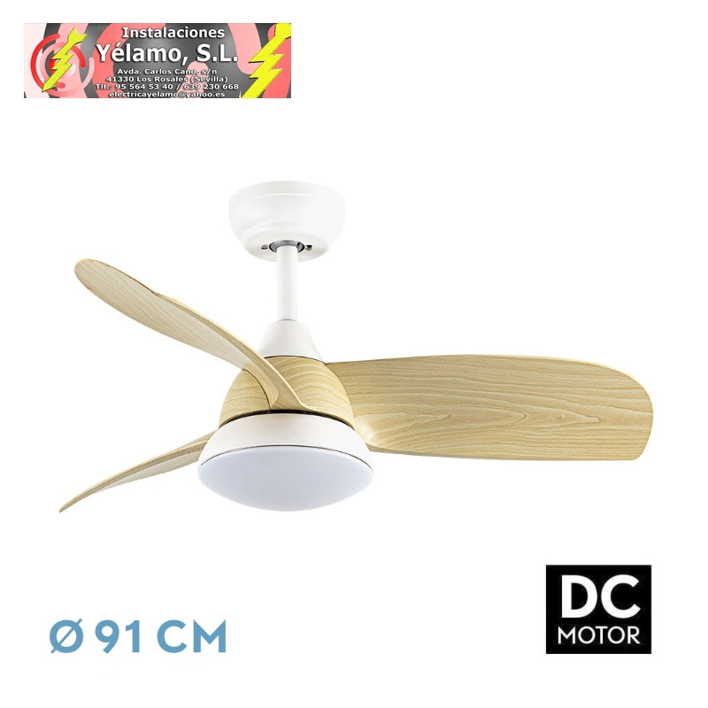 VENTILADOR DC ATOMO 24W BLANCO 3ASPAS HAYA 91D 2640LM 6 VEL 3000K,4000K,6000K REMOTO+MEMORIA+TEMPORIZADOR