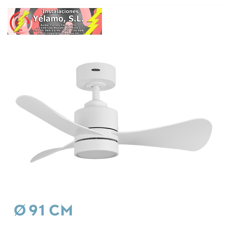VENTILADOR DC ZEPELIN 18W 1900LM BLANCO 3ASPAS 91D 3000-4000-6500K REMOTO,MEMORIA Y TEMPORIZADOR