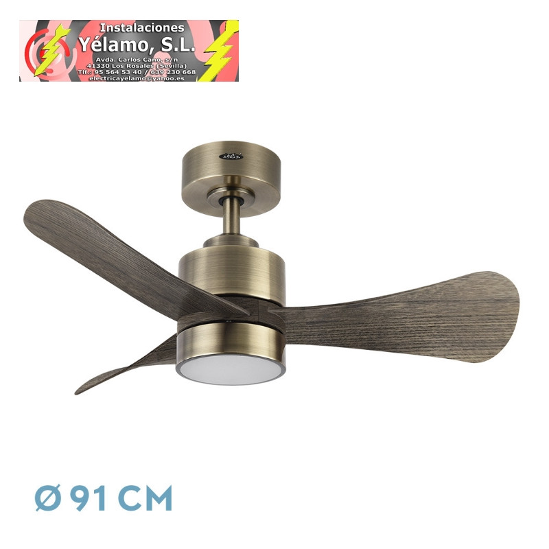 VENTILADOR DC ZEPELIN 18W 1900LM CUERO/ROBLE 3ASPAS 91D 3000-4000-6500K