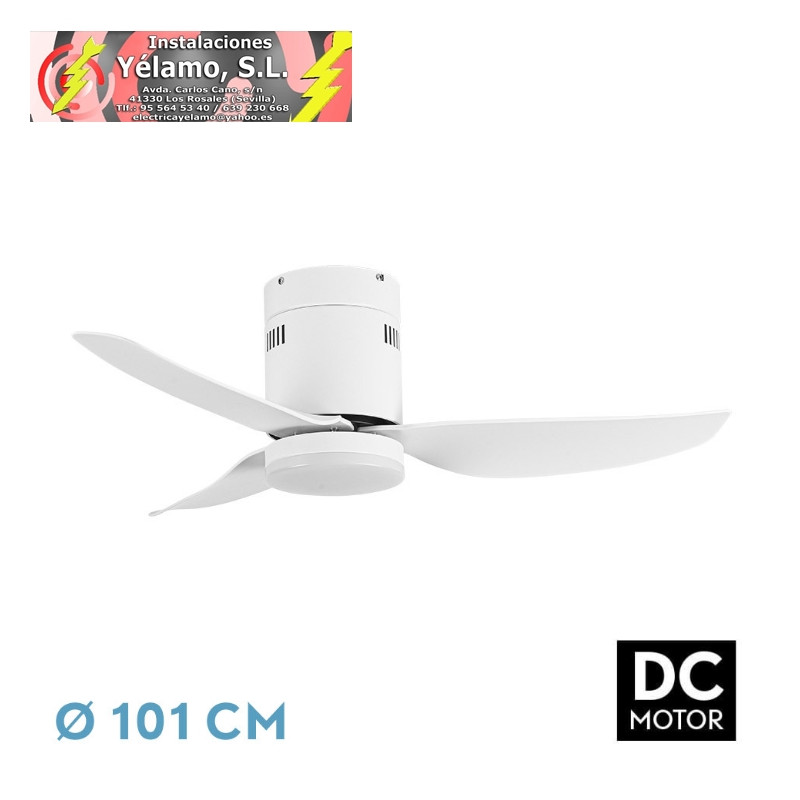 VENTILADOR DC BORAX 20W BLANCO 3ASPAS 6VEL 3000-4000-6500K 2350LM REMOTO, MEMORIA, TEMPORIZADOR 27X101X101cm
