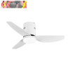 VENTILADOR DC BORAX 20W BLANCO 3ASPAS 6VEL 3000-4000-6500K 2350LM REMOTO, MEMORIA, TEMPORIZADOR 27X101X101cm