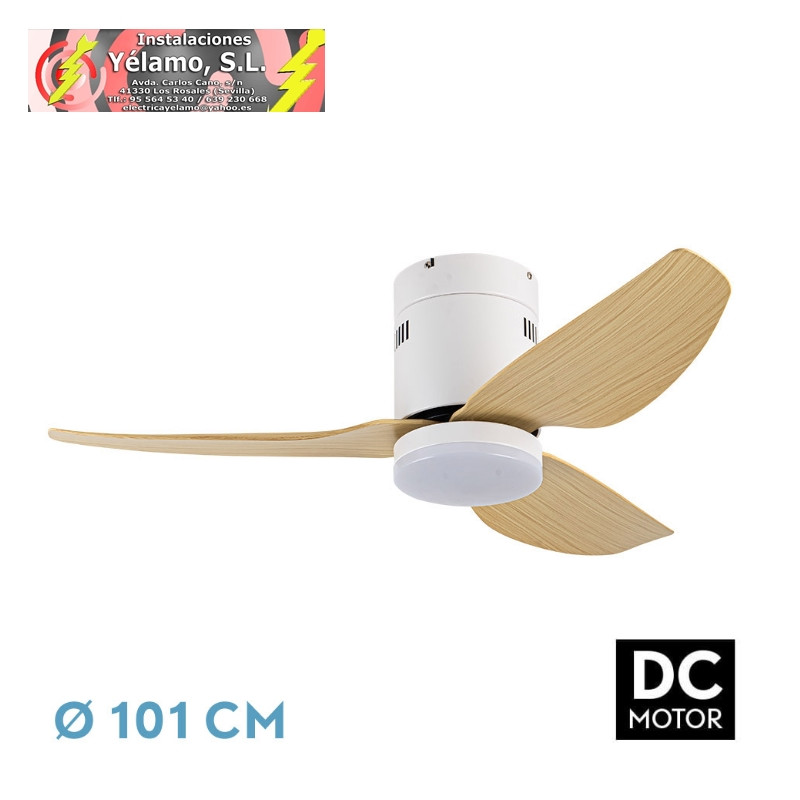 VENTILADOR DC BORAX 20W BLANCO 3ASPAS HAYA 6VELOCIDADES 2350LM REMOTO, MEMORIA Y TEMPORIZADOR 27X101X101cm