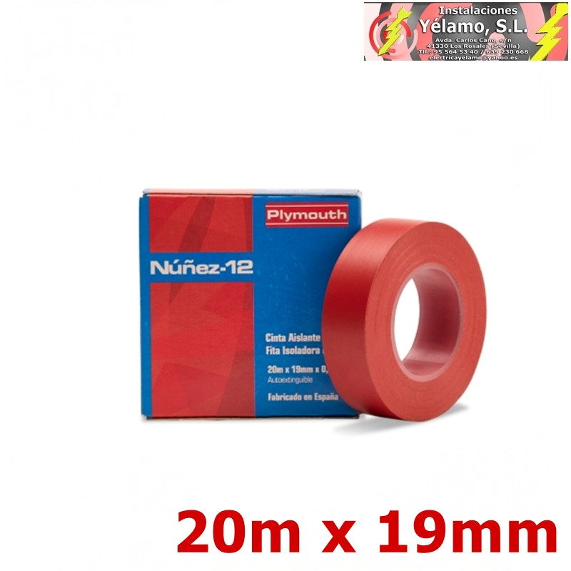 CINTA AISLANTE 19mm x 20m ROJA