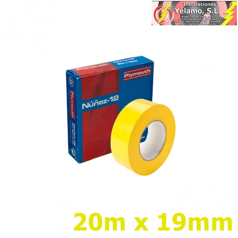 CINTA AISLANTE 19mm x 20m AMARILLA