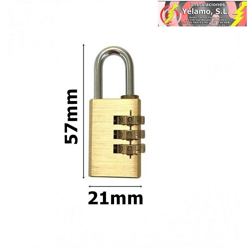 CANDADO NUMERICO PEQUEÑO 57mm x 21mm